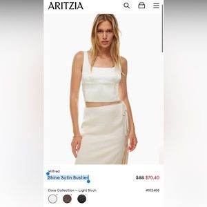 Aritzia Wilfred Shine Satin Bustier